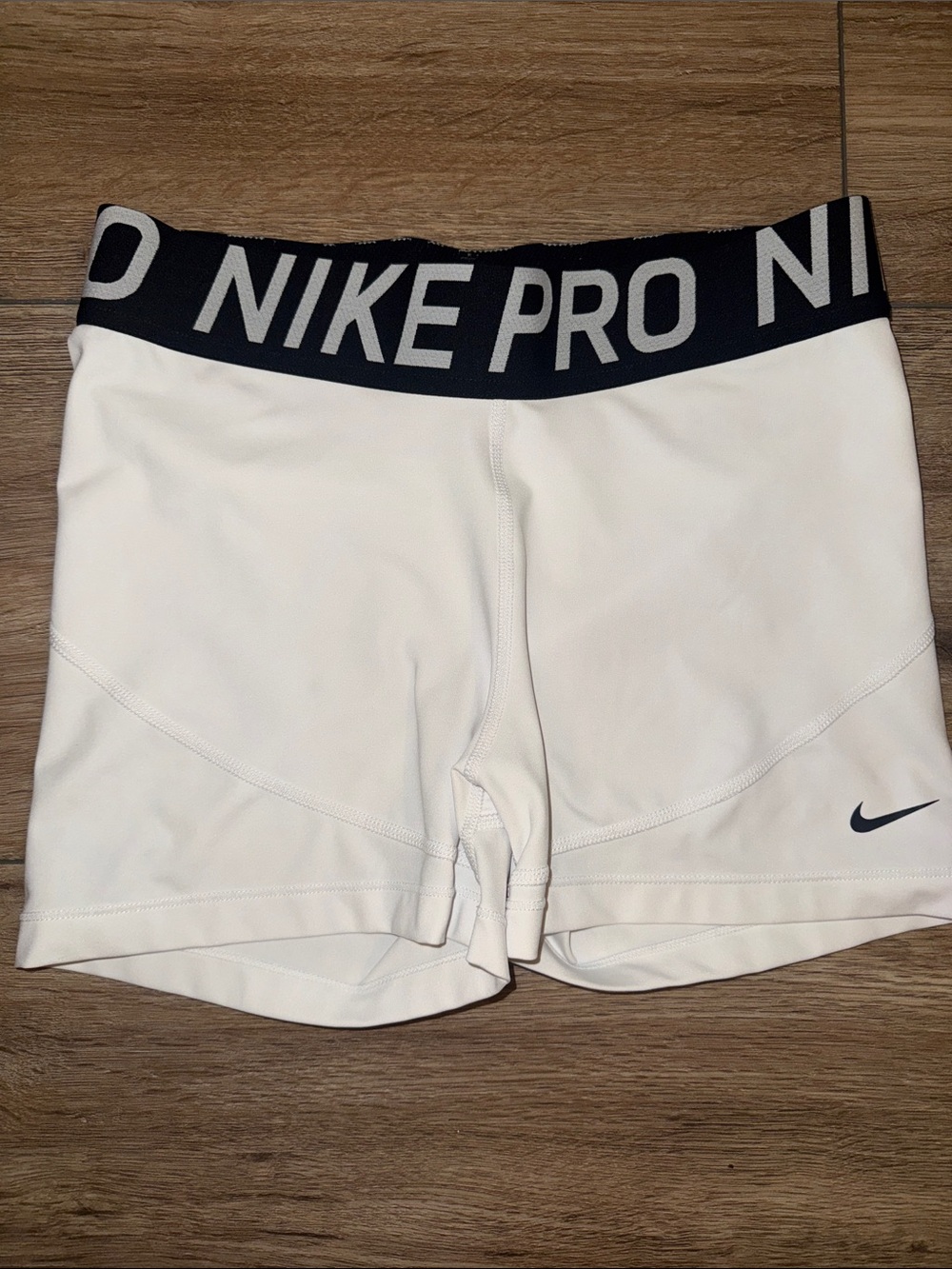 Nike White Pro Elastic-Waist Bike Shorts